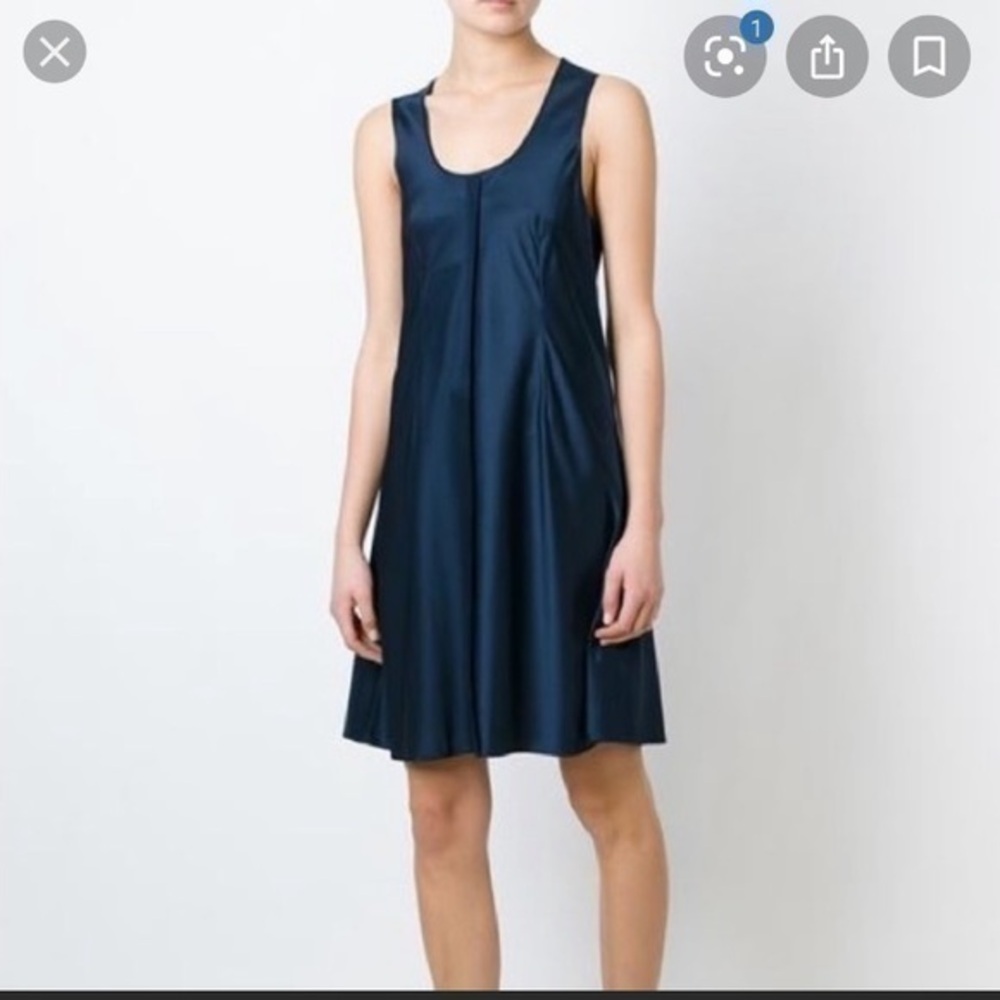 Alexander Wang size 10 silk dress navy raw hem